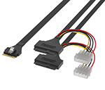 SlimSAS SFF-8654 8i转U.2 2SFF-8639＋大4P 硬盘高速线